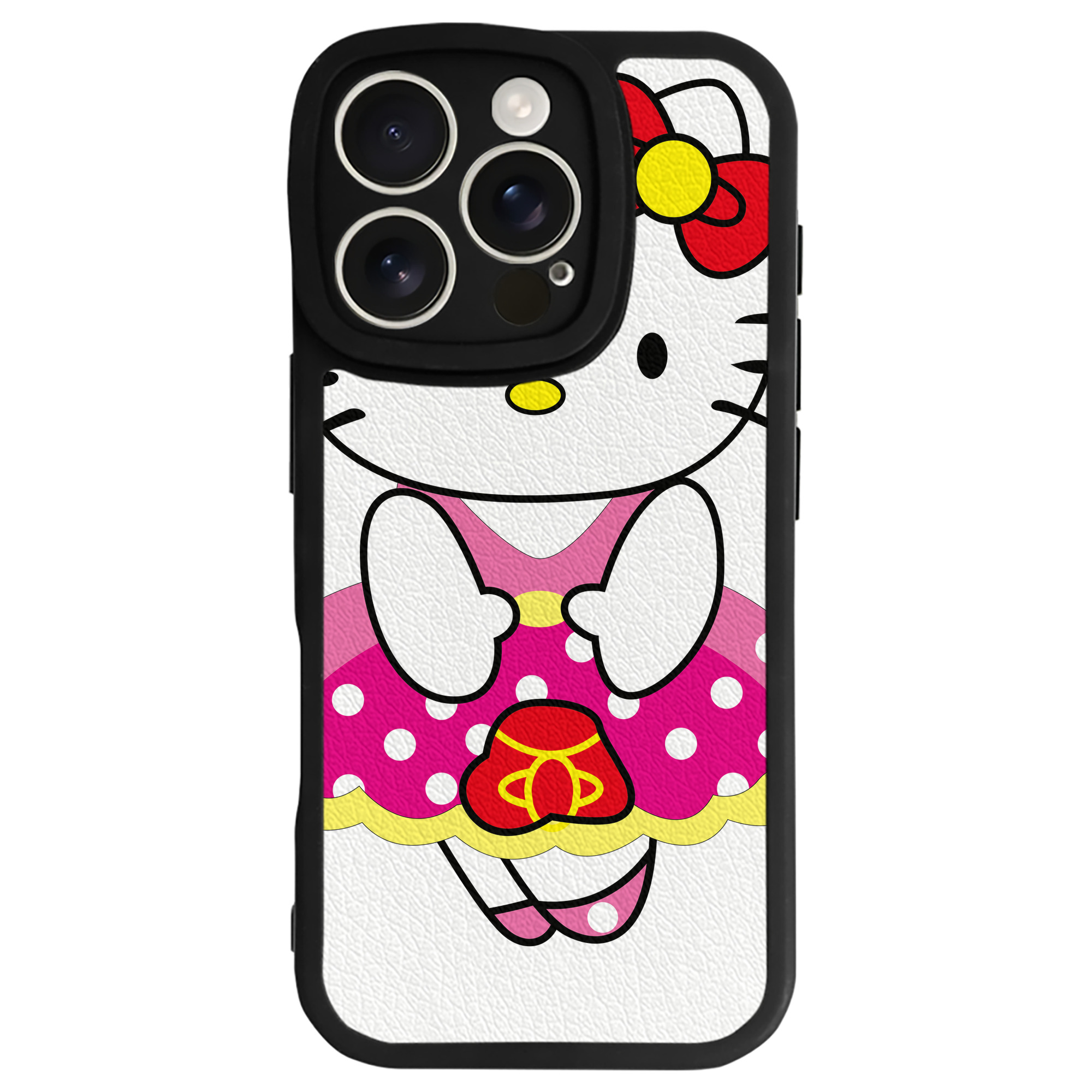 （画像用） Hello Kitty ハローキティ 【iPhone 16シリーズ対応】シリコンスマホケース（レザー調） 材質：シリコン